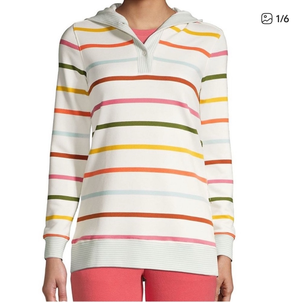 Lands' End Women's Striped Hoodie